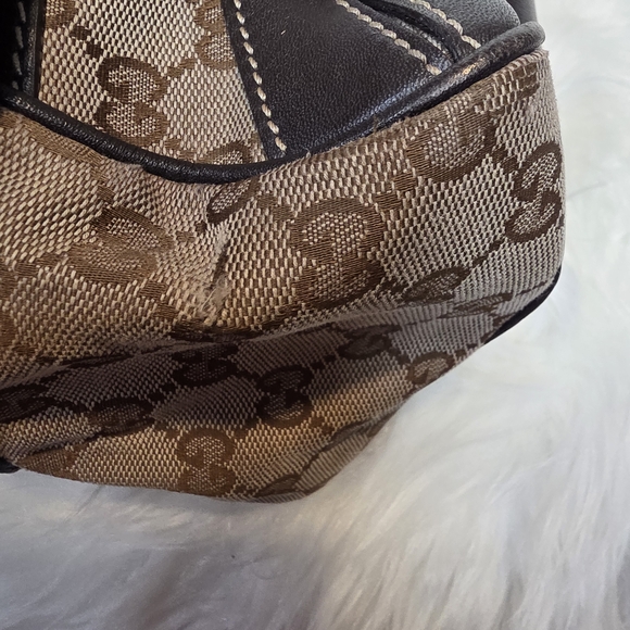 Gucci Brown and Black Monogram Satchel - Picture 13 of 14